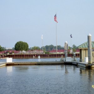 View off the boat in Myrtle Beach SC. That night they set off fire works and they were right going off behind that American flag ! It was so pretty !07
