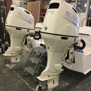 Twin Suzukis rigged at the factory