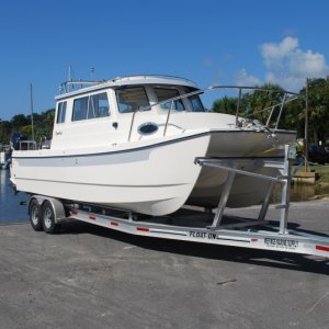 Our new 2009 Tomcat 255 "Destiny" at the launch ramp in Apalachicola Florida September 2009 - ready for our first sea trial