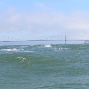 A little rough coming back from Salmon fishing outside the Golden Gate.