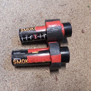 The black plastic cap is removed and a ripcord is pulled sideways.  Burn time is about 90 seconds.  USGS aerial flares, which I carry for compliance, have a 5.5 second burn time.