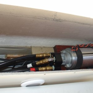 Media 'Autopilot pump underneath starboard coaming box' in album 'Installation locations for autopilot and power steering pumps.'