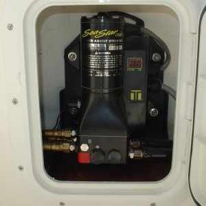 Media 'SeaStar power steering pump' in album 'Installation locations for autopilot and power steering pumps.'