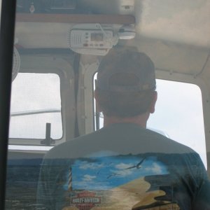 Mark at the helm