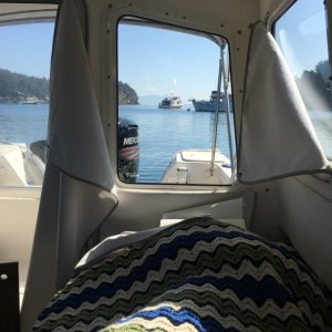Made the dinette into a bunk and just sat there on the buoy watching boats go by all weekend