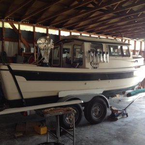 I have ran boats most of my life past the age of 19 years old. Nothing bigger than 52 feet but commercial fished all over SE Alaska and the Washington Coast and Straits of Juan De fuca. I have to tell you that these little C-Dories are one tough boat. I have had my 22 out in the Straits sometimes when I had most assuredly had rather not been there. There hasn\'t been one time when I felt like I didn\'t have control over the boat. Not too sure about Lori though. I remember one time she looked over at me and said,\"this ain\'t going to roll over is it\" I will have a little trouble giving up boating as we have known it, but Lori will turn 84 on her birthday and I guess it\'s time to do some changes. Putting the Lori L up for sale is not going to be easy.