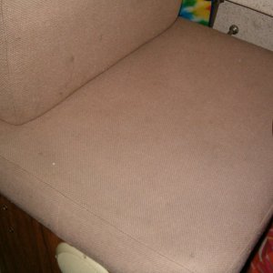 Closeup of the typical condition of the cushions.