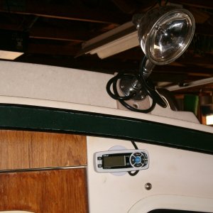 Chrome deck spot light with 5 foot cord for hand operation.