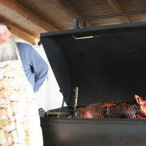 Pierre presenting the Pig d'Jour...