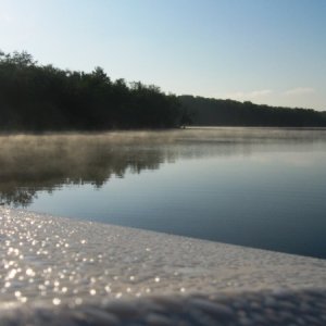 Early morning on the hook at Cross Lake, NY