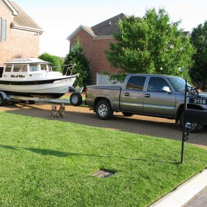Media 'boat, tow rig + guard dogs' in album 'New CD22 still at the dealer waiting to be rigged and delivered!'