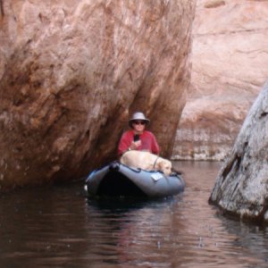 Jody, Maggie & I exploreing Secret Canyon the n the Kaboats