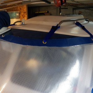 Media 'It is held on the cabin lip by Dot Common Sense fasteners in the center and webbing clips on the wings.' in album 'My aerodynamic bug screen.'