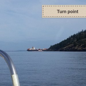 Heading north around Stuart Island.