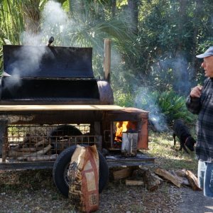 Marc fires up the new smoker