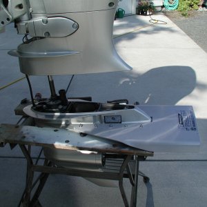 After removing the other six bolts, the lower unit will separate with a little persuasion from a pry bar.