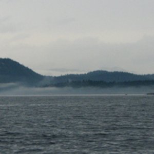 Approaching Prevost Harbor in the rain