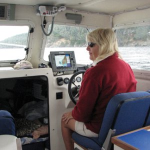 Joan at the helm