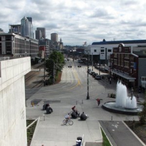 Looking towards the waterfront from the sculpture park