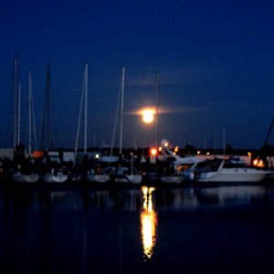 Moonrise over Oak Harbor Marina