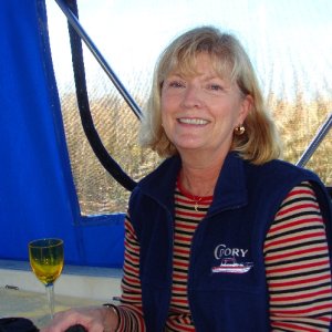 Loree (Jennykaz)having cocktail hour aboard Papillon