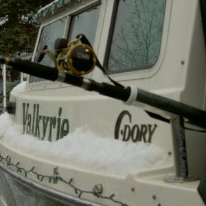 Rod rigger placed in fishing position.