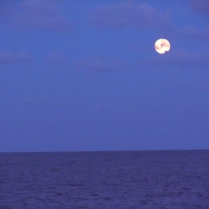 Full moon over Lake Erie.