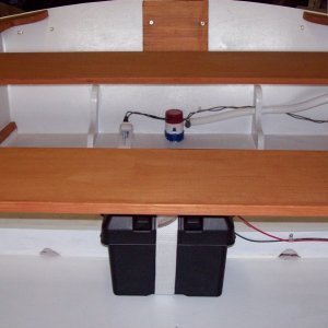 Close up of the bilge wiring.