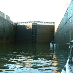 Gypsy  locking down into the Cumberland River from Old Hickory Lake.