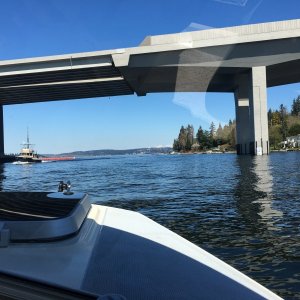 Approaching the east high rise of 520 bridge