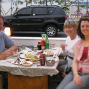 Media 'lunch just taken from the East Sea' in album 'Cathy and Kim at Mt Seoraksan in S korea'