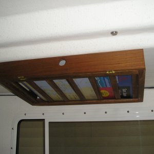 Overhead map/magazine cabinet