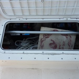 Dry storage for items needed on deck.