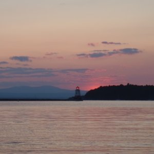 51.) Burlington harbor sunset