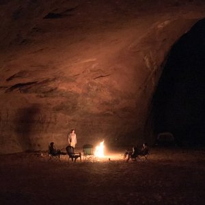 Campfire n the Davis Gulch alcove.