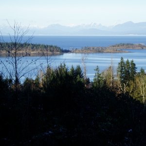 (DaveMar) Entrance to Nanoose Harbour, approx. 18 miles across to Sechelt (Mainland)
