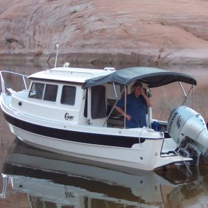 Jeff on C-Dory 22 with no name in Oak Canyon Sunday morning 9/25/11