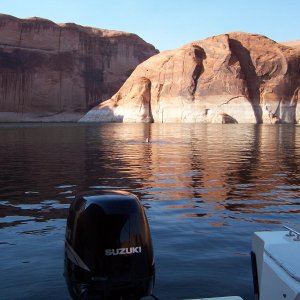 Bill from C-Swell takes a swim at Explorer Canyon in 75 degree water