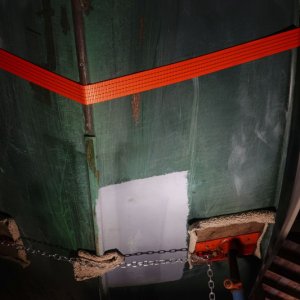 Media 'There was a painted section on the bottom of the hull that appeared "flat" - meaning it didn't follow the contour of the surrounding fiberglass. It just looked like a shoddy repair to me and I couldn't live with that.' in album 'Hull repair'