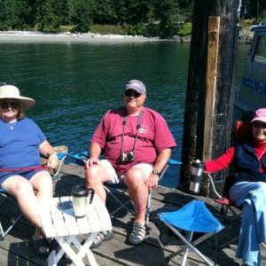 Patty, Pat and El at Doe Bay