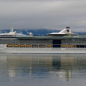 A cruise ship passing us.  Hey, I\'ve been on that one!