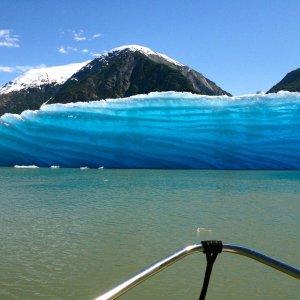 Big WALL of a gorgeous blue iceberg!