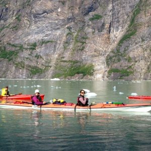 Just when I am feeling quite adventurous to be on a 23' boat in SE Alaska, we run into people like this!  Glad I have my toasty sleeping bag in a warm v-berth,  on a cushy, temporpedic covered cushion at night.