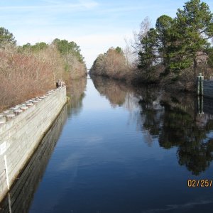 IMG 0008looking South from the draw bridge at South mills at the Dismal swamp