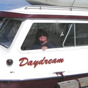 (Pat Anderson) Patty on Daydream at Salmon Point 9-10-05