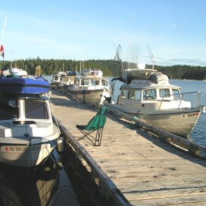 (Pat Anderson) Boats at Dock at Gorge Harbour 9-10-05