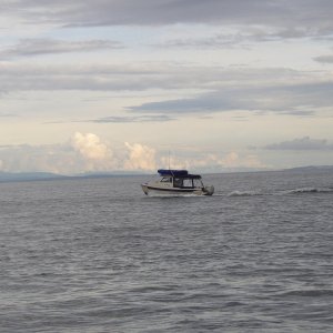 Bambina heading across Straits of Georgia