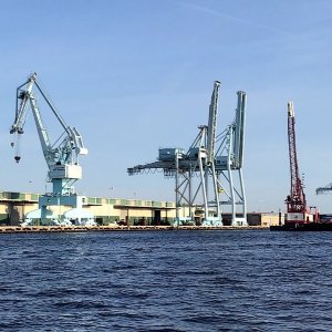 Shipping terminals on the St. Johns just east of Jacksonville.