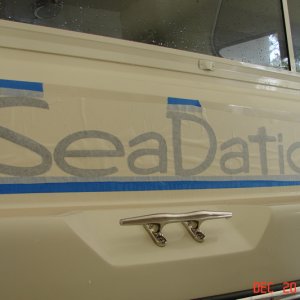 Decal with backing in rough position