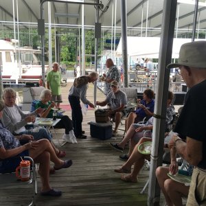 Meeting in the middle for food and ice cream.